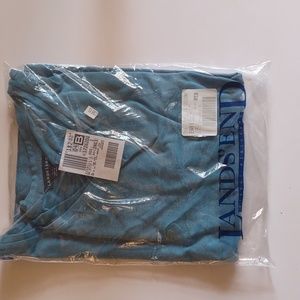 Lands End women's long sleeve soft touch v-neck tee, size XL in green